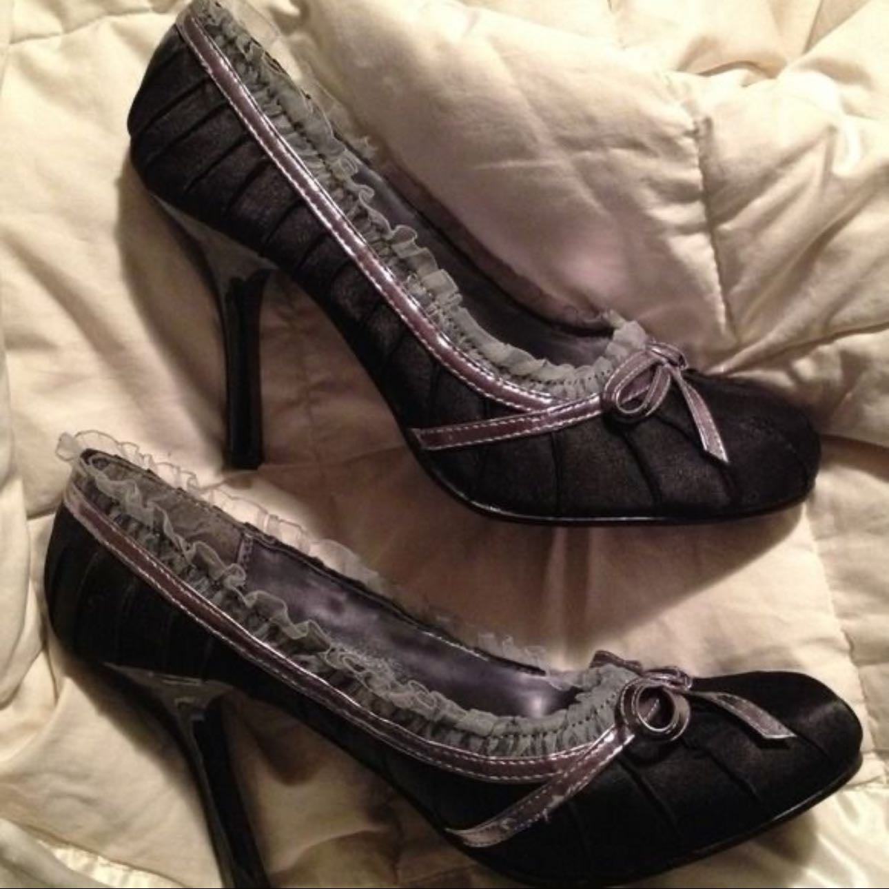 Satin Ruffle Heels