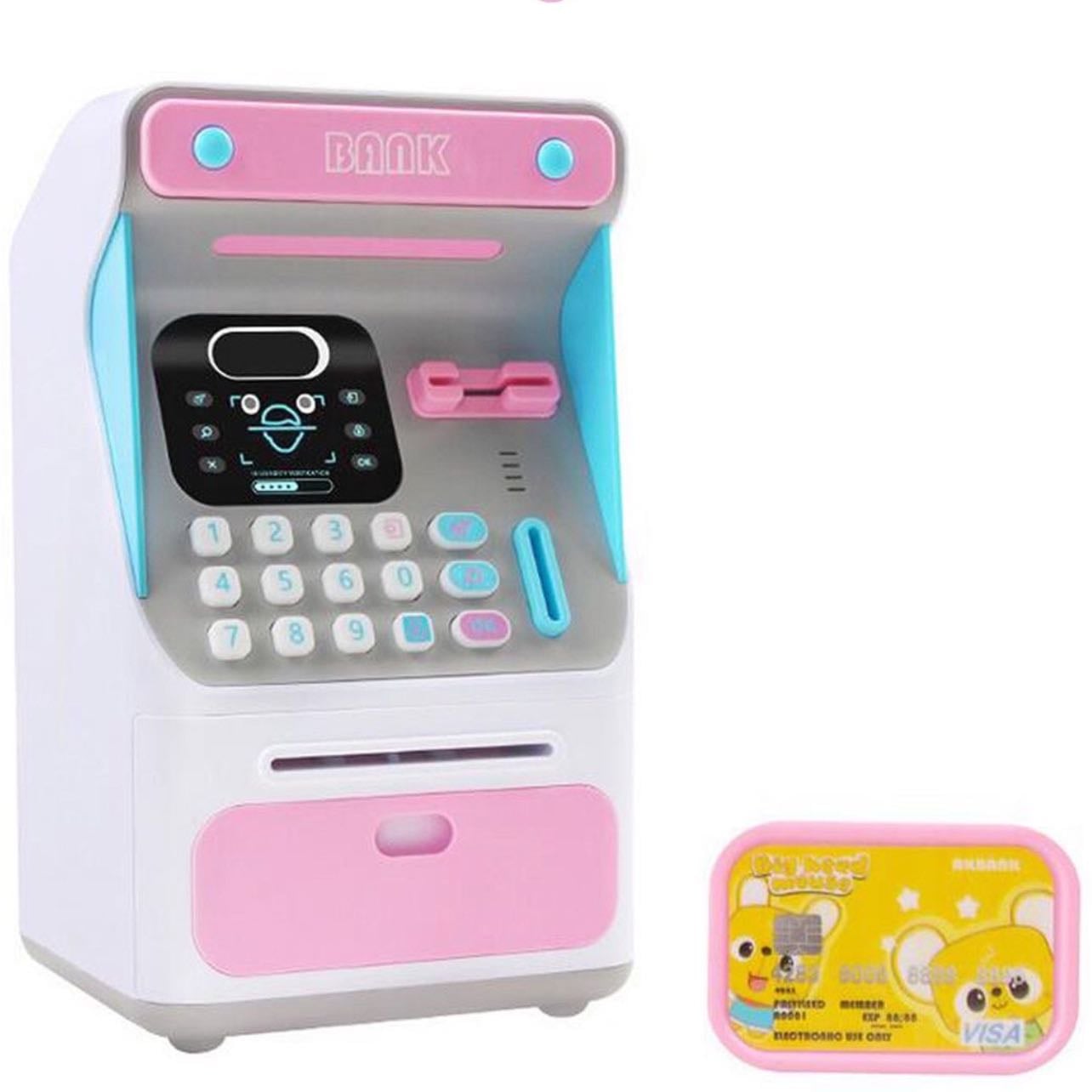 Alcancía - siempre quise de las que son como cajeros automáticos y se usa una tarjeta falsa, demasiado cute