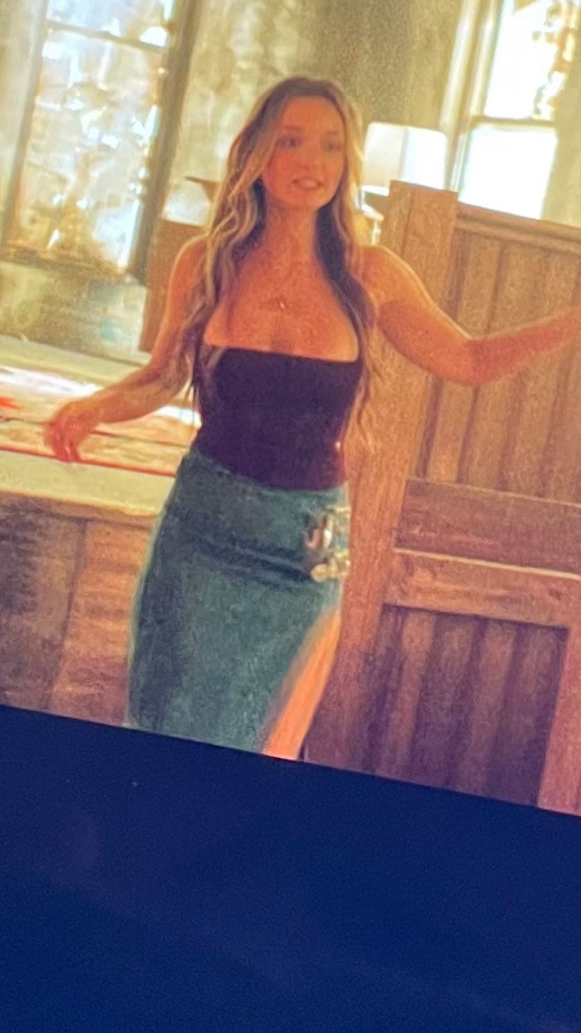 Halter Top & Denim Skirt