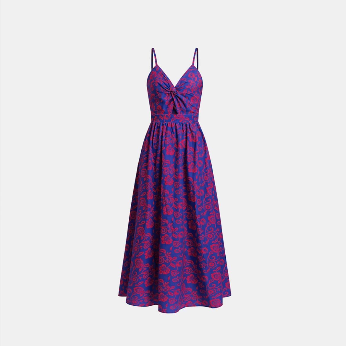 Robe maxi florale à col en V avec nœud - Cupshe