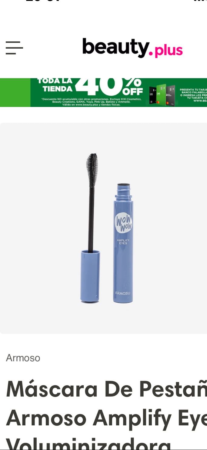 Máscara De Pestañas Armoso Amplify Eyes Voluminizadora - $5.990