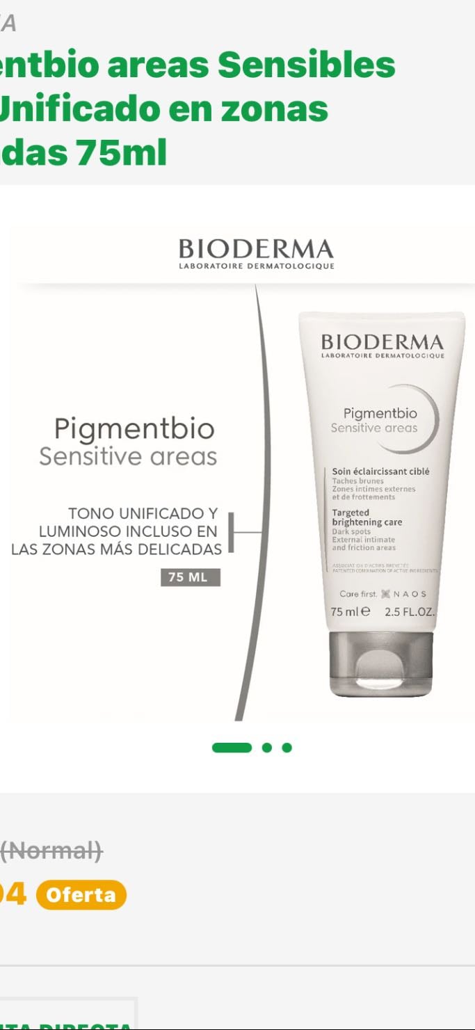 Bioderma pigmentbio áreas sensibles - $20.000