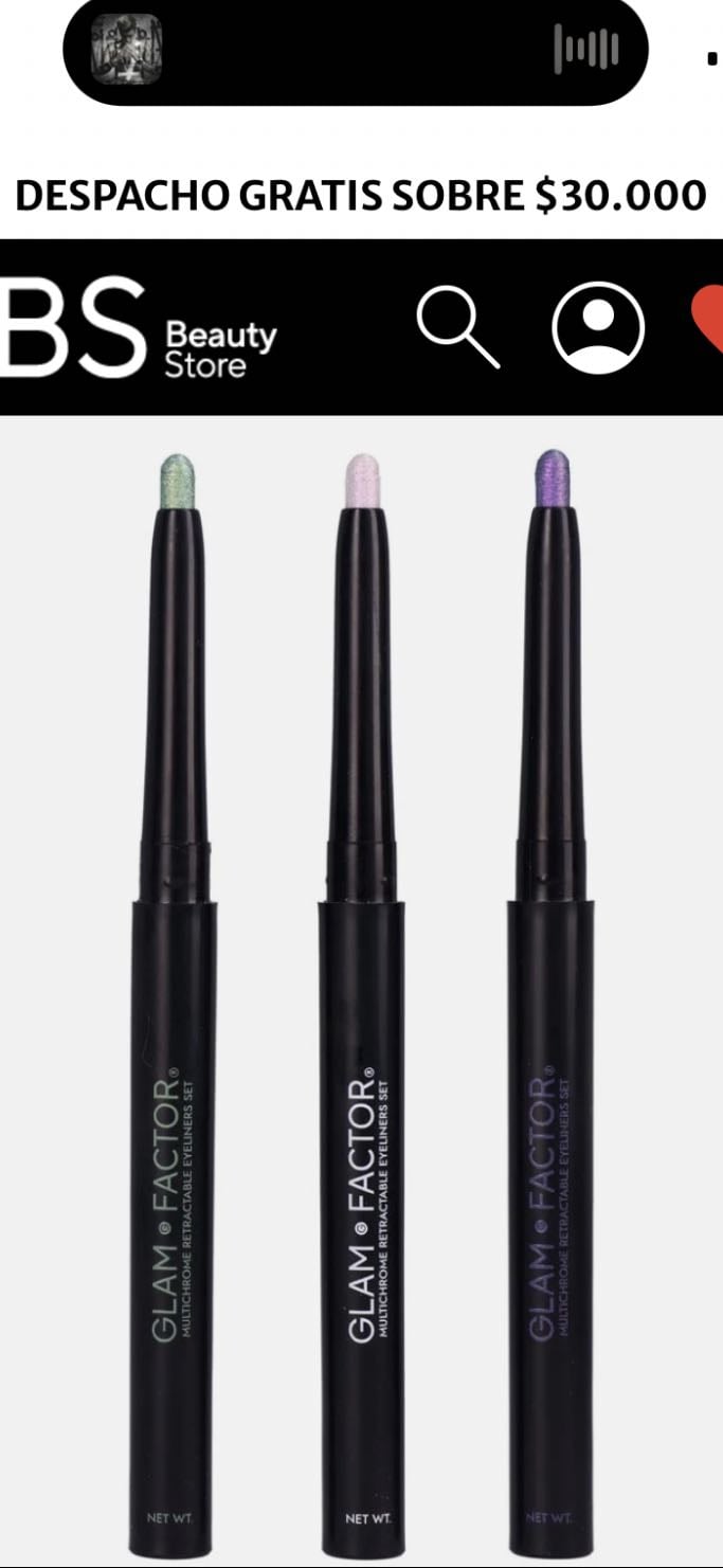GLAM FACTOR TRIO DELINEADORES CHROME MANIAC - $9.990
