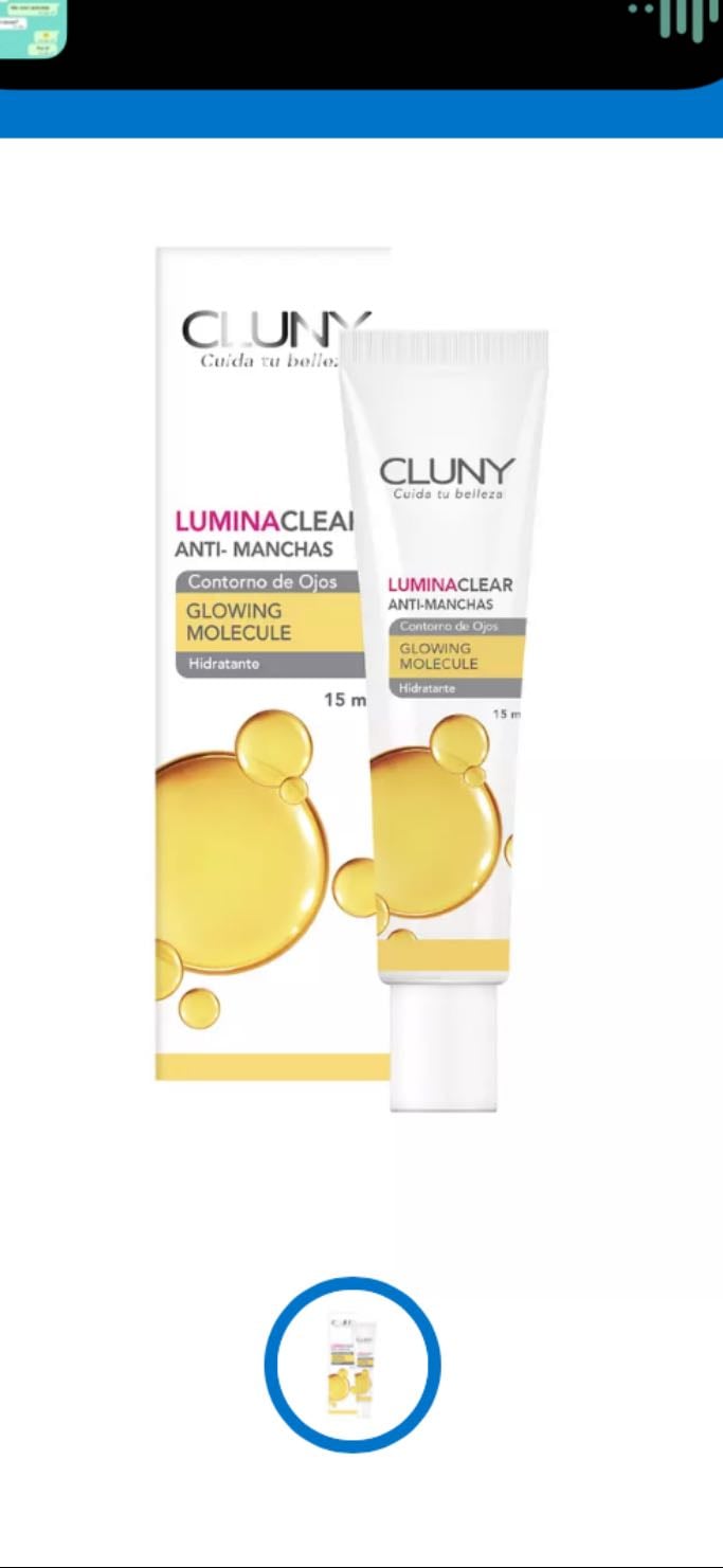 Cluny Contorno de ojos luminaclear glowing molecule - $9.000