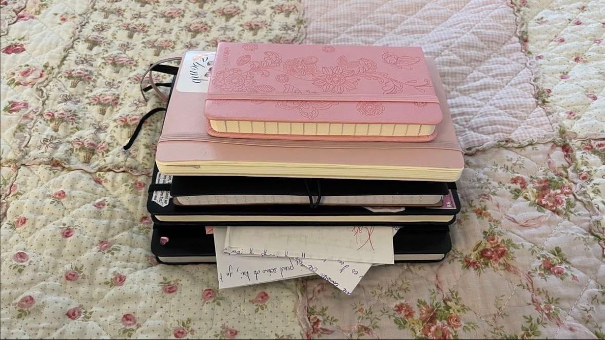 Ta sempre escrevendo meu diário - Em todo lugar. Me sinto igual a Mia de o diário da princesa.