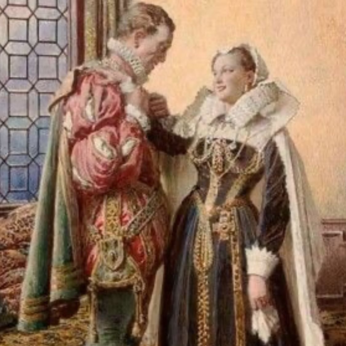 « Etrange audience. La reine, qui jusqu'ici a toujours reçu l'ambassadeur de France en toilette superbe et sous un dais, est assise sur une pierre, vêtue d'une blouse de paysanne, son kilt couvrant à peine ses genoux. Mais sa dignité et sa fierté ne sont pas moindres que dans des magnifiques habits de cour. » - Stefan Zweig, Marie Antoinette