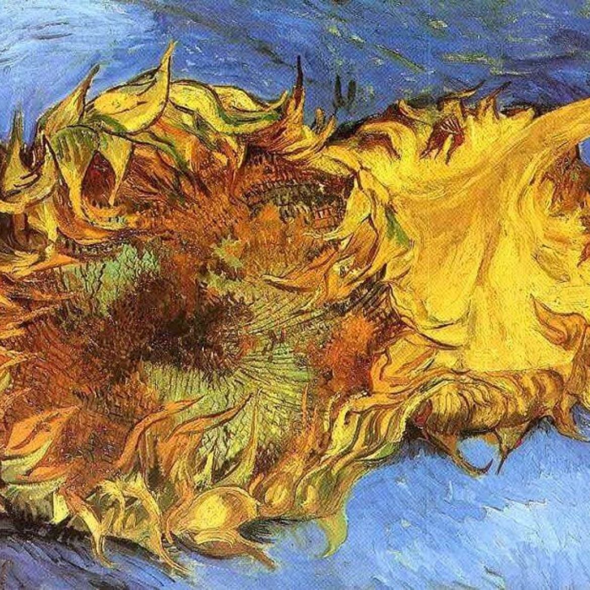 Two Cut Sunflowers - van gogh, 1887