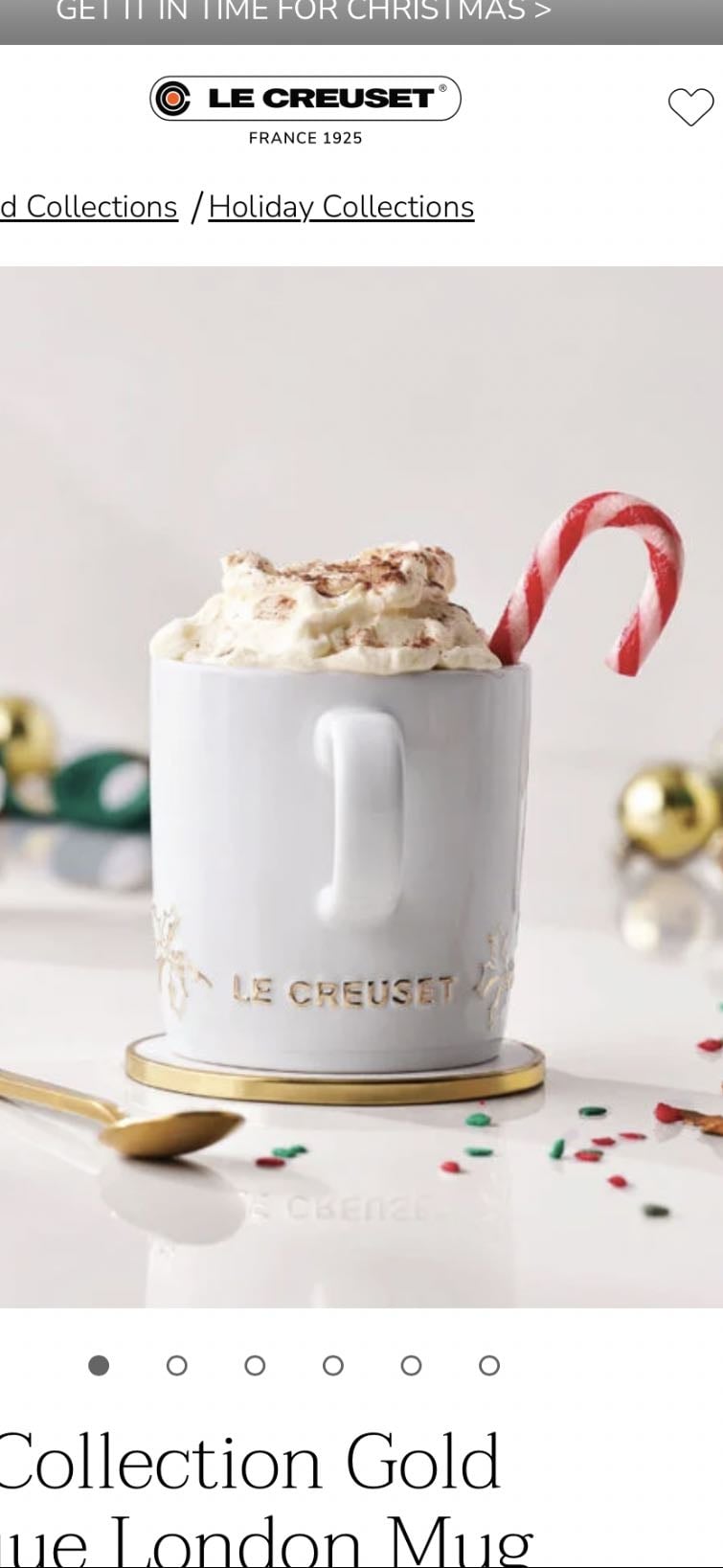 Caneca Le Creuset - Holly Collection Gold Applique London Mug