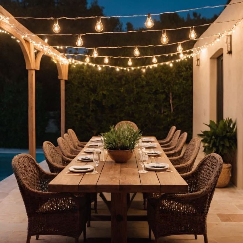 An outdoor dining area