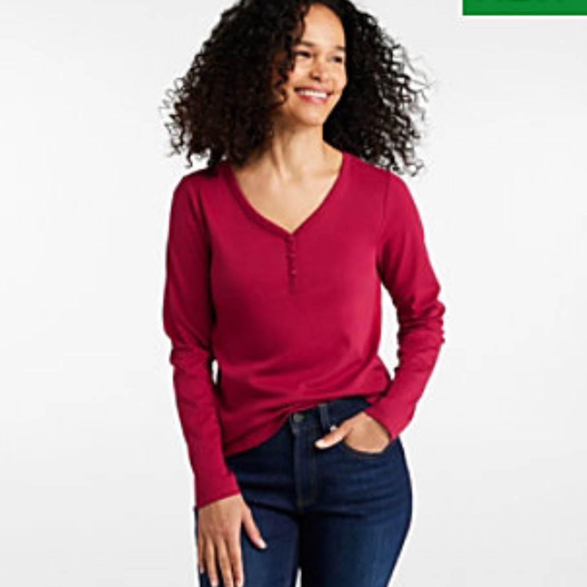 red botton top long sleeve