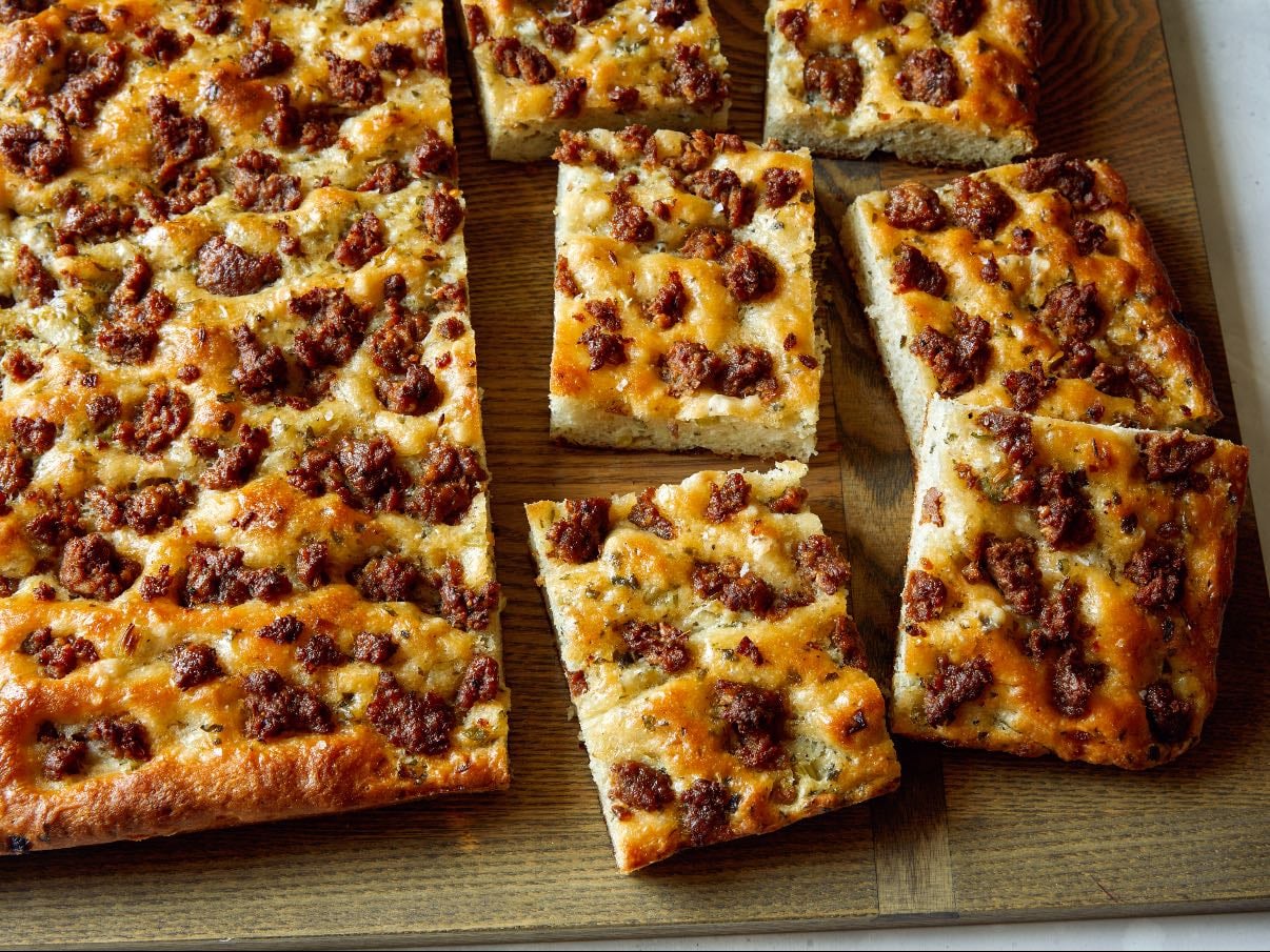 Thanksgiving Stuffing Focaccia - Level: Intermediate 🍞 (source: Food Network)