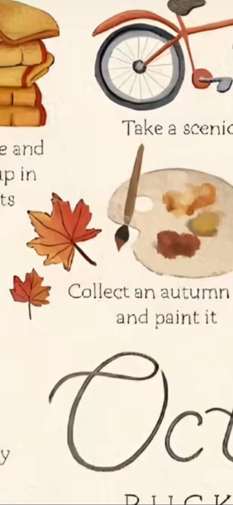 Paint on an autumn leaf