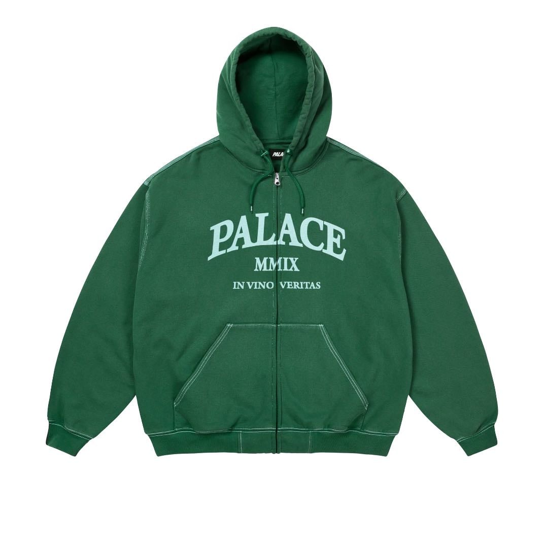 palace triple stitch veritas zip hood racey green - €168