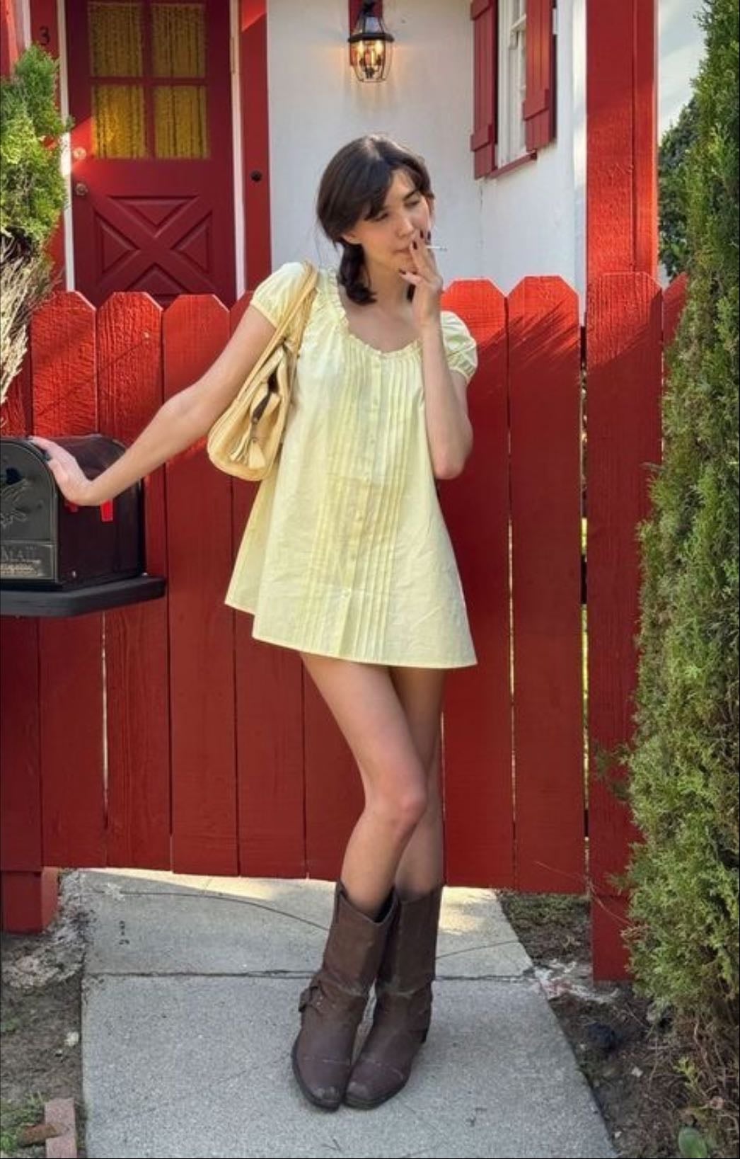 Babydoll dress - A cute babydoll dress paired with boots creates a simple yet irresistibly charming look.