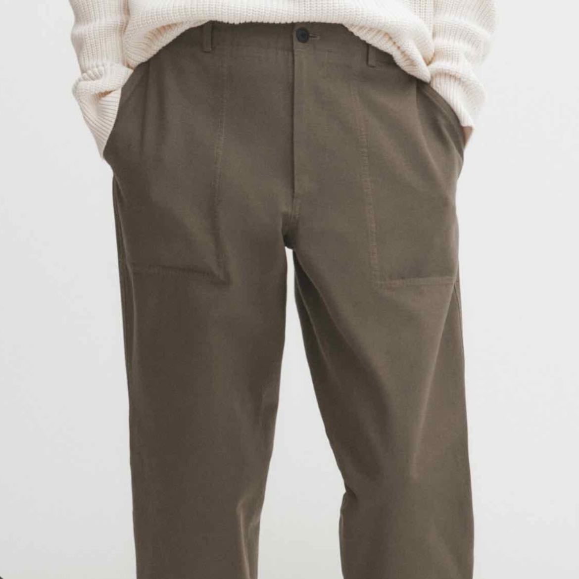 Canvas Relaxed Fit Trousers - Massimo Dutti