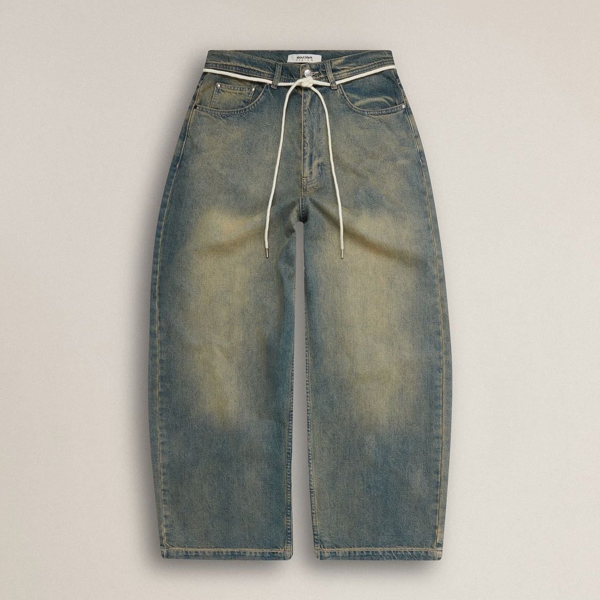 Wide Leg Denim Jean Dirty Wash - About:blank
