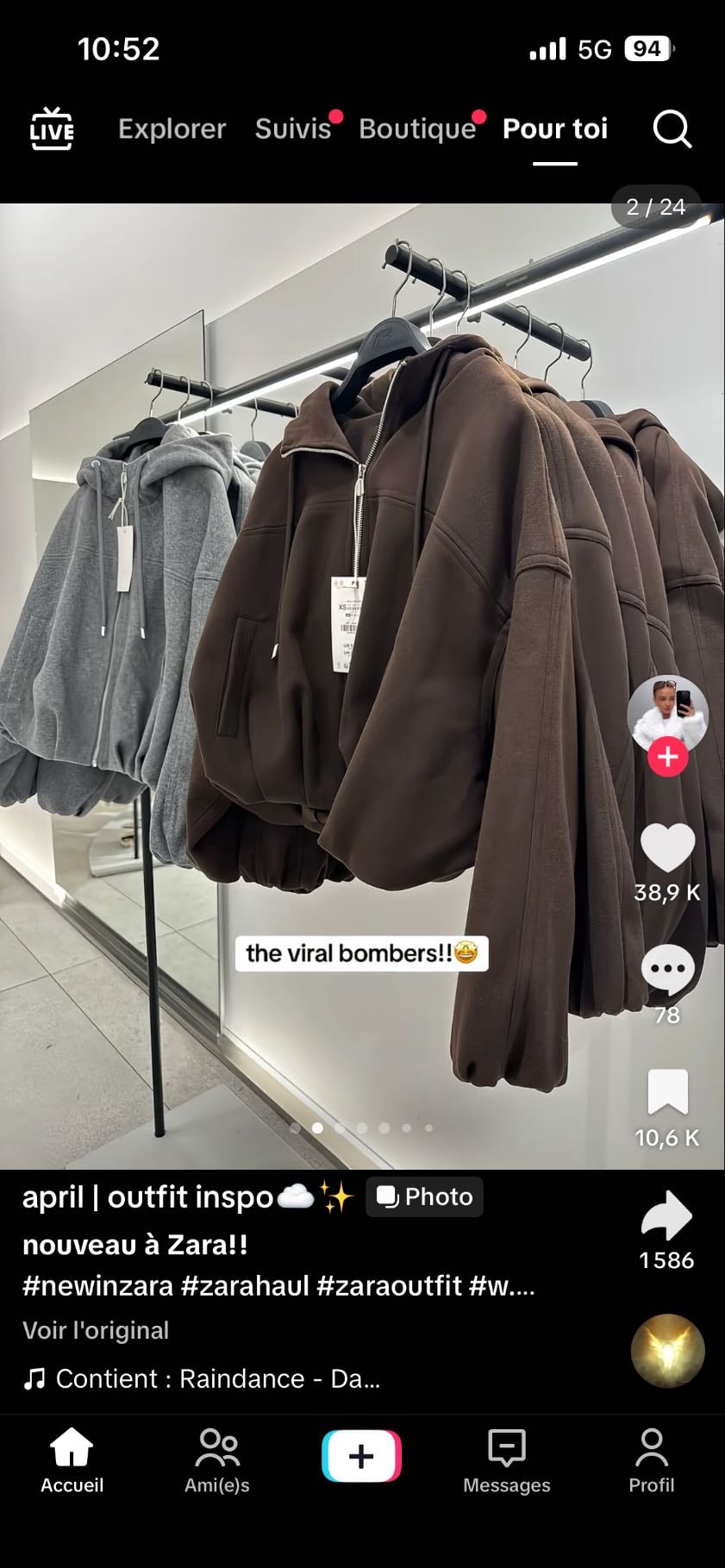 Veste marron - Zara