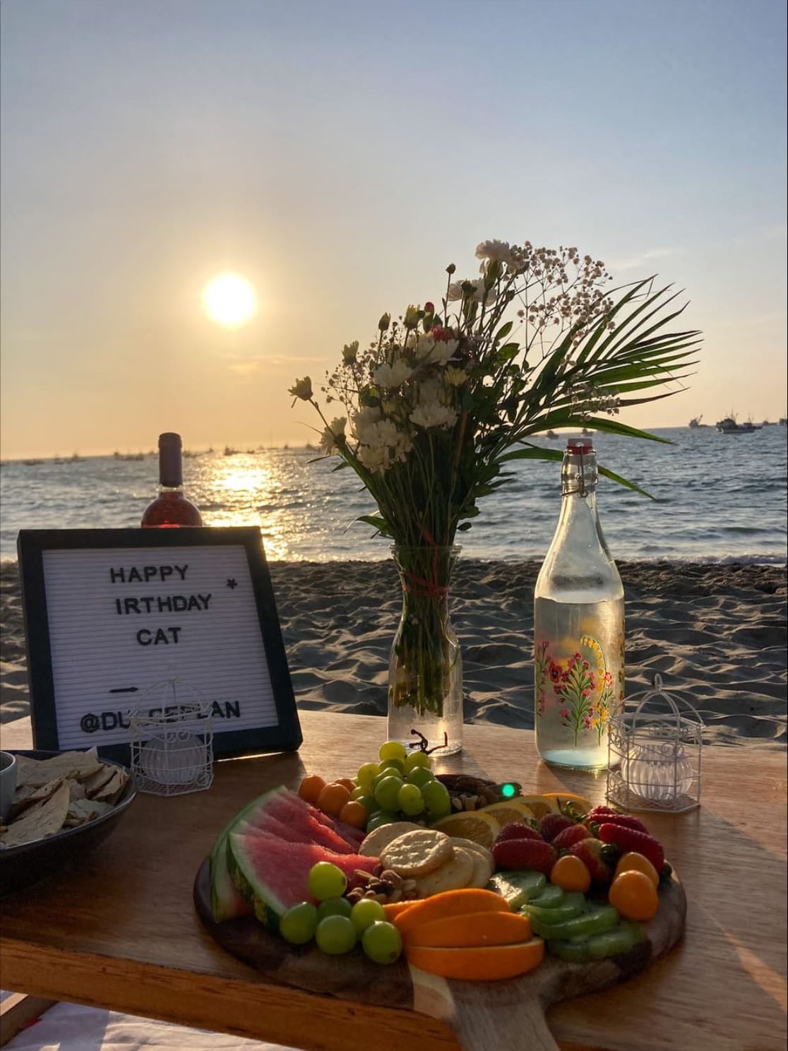 Hacer un picnic frente al sunset