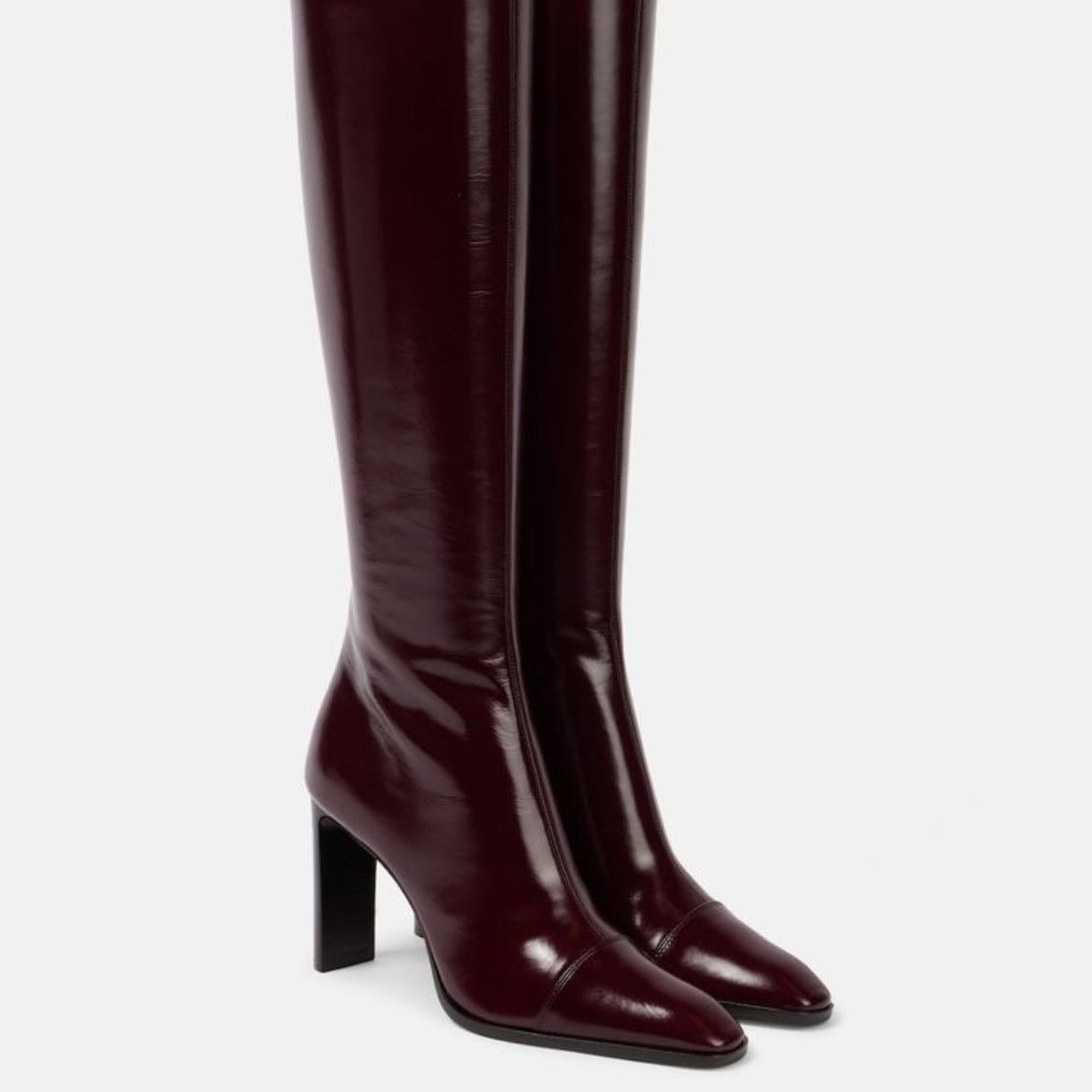 burgundy knee high boots - h&m, zara