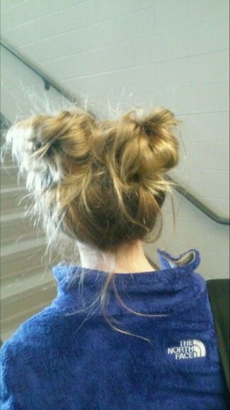 pigtail buns - my hair is probs too short for this but itโs so cute๐