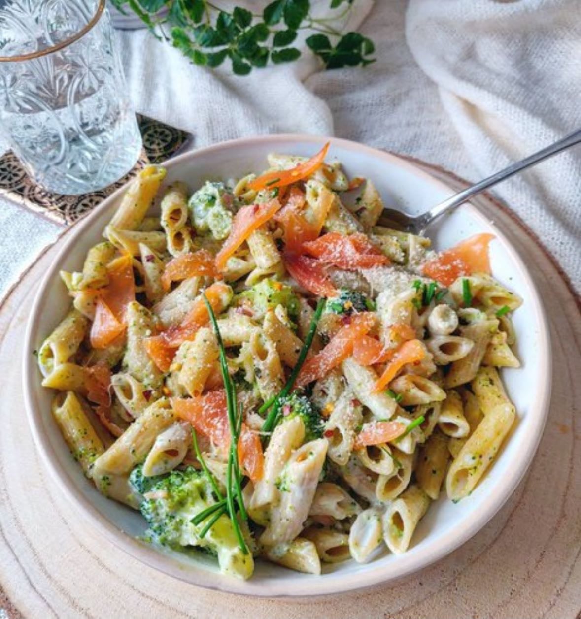 Pâte complète saumon et épinard