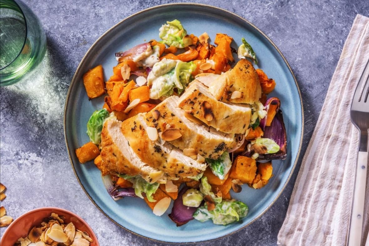 poulet-patates douces-légumes