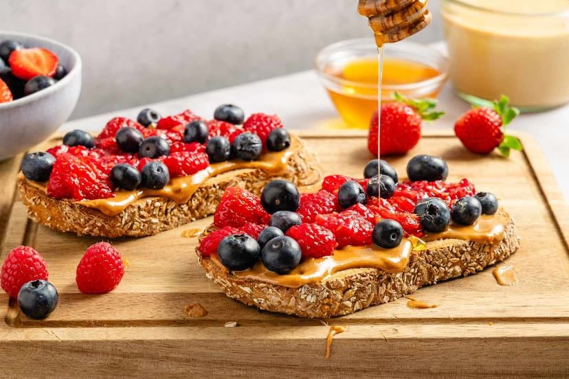 Buckwheat Toasts With Peanut Butter And Fruits