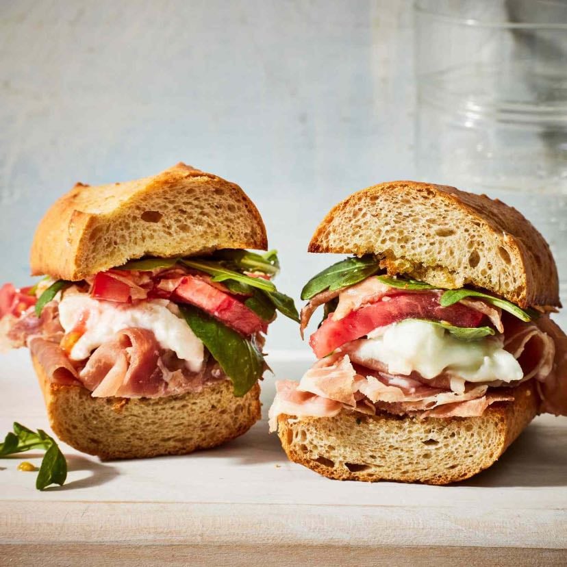 Whole Wheat Baguette Sandwich With Turkey And Vegetables