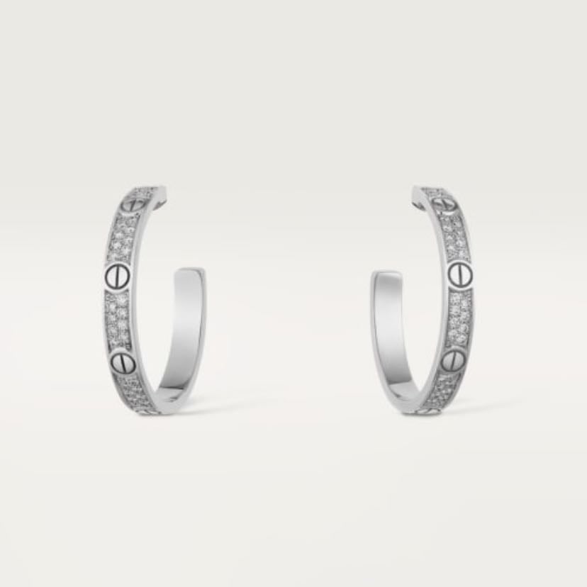 Love Hoop Earrings, Medium Model, Paved - 12’500 $