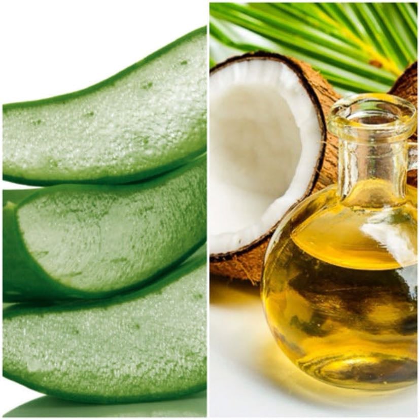 Aloe vera gel and coconut oil