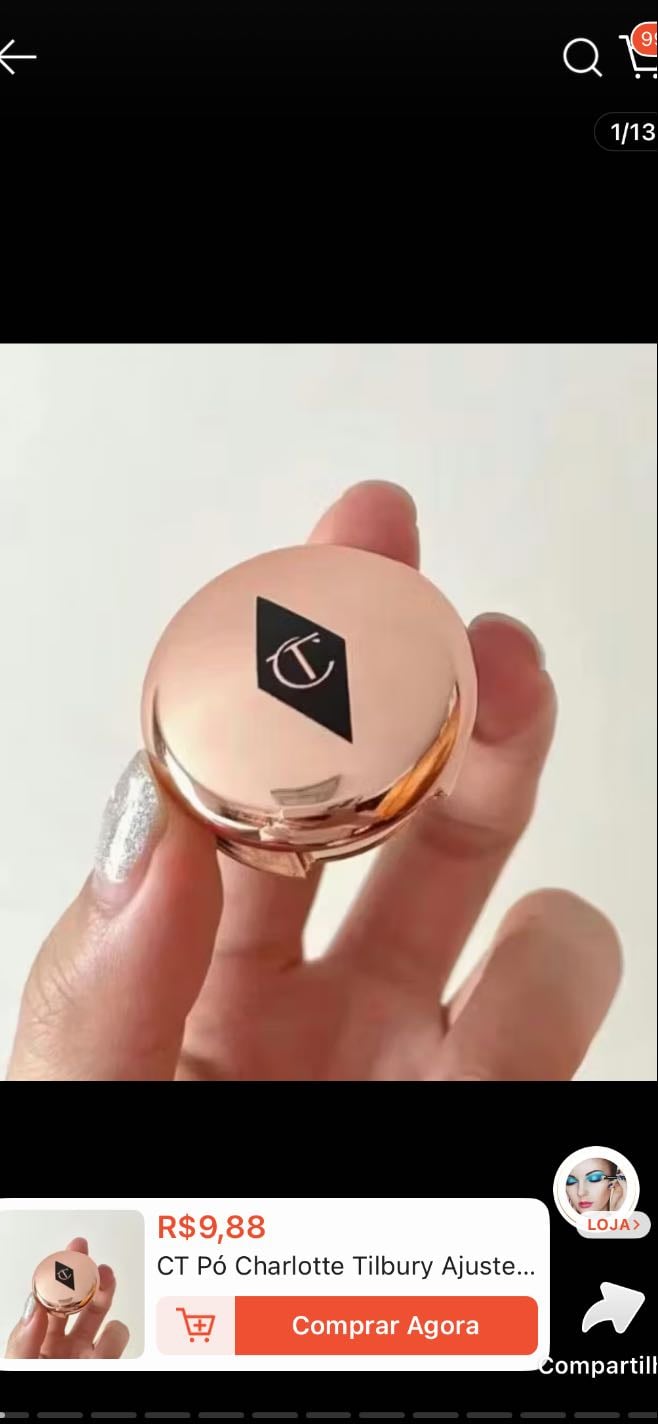 Mini pó compacto - charlotte tilbury