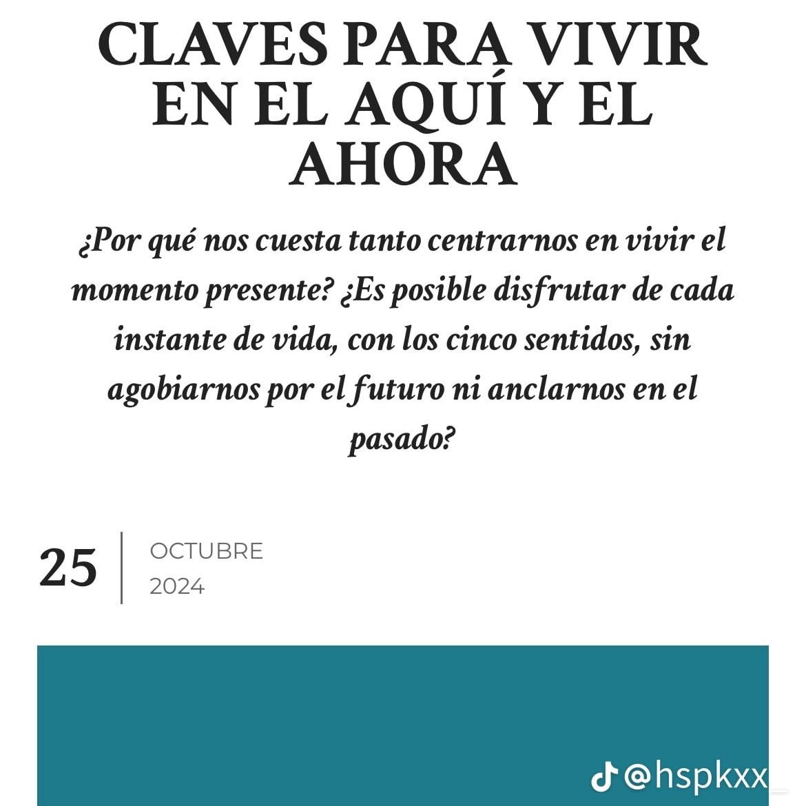 Claves para vivir en el aquí y ahora - article