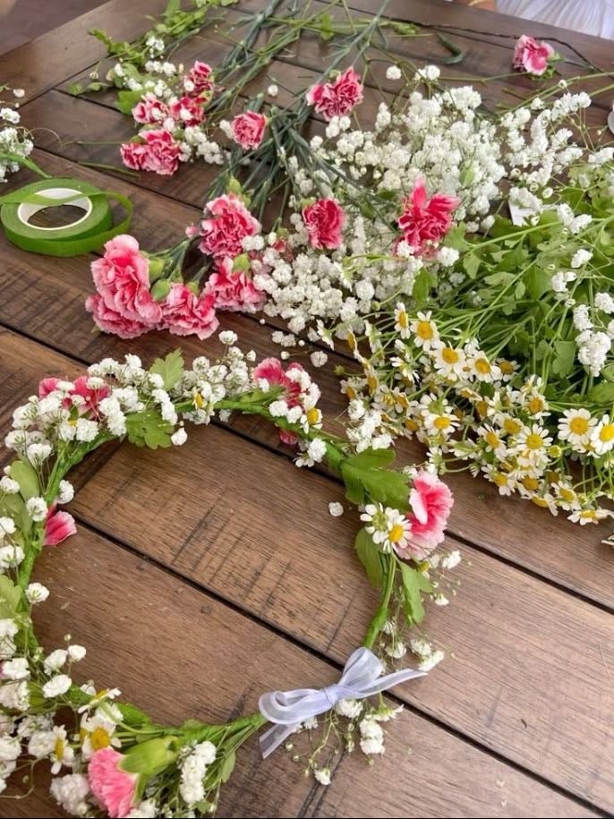 Flower crown making