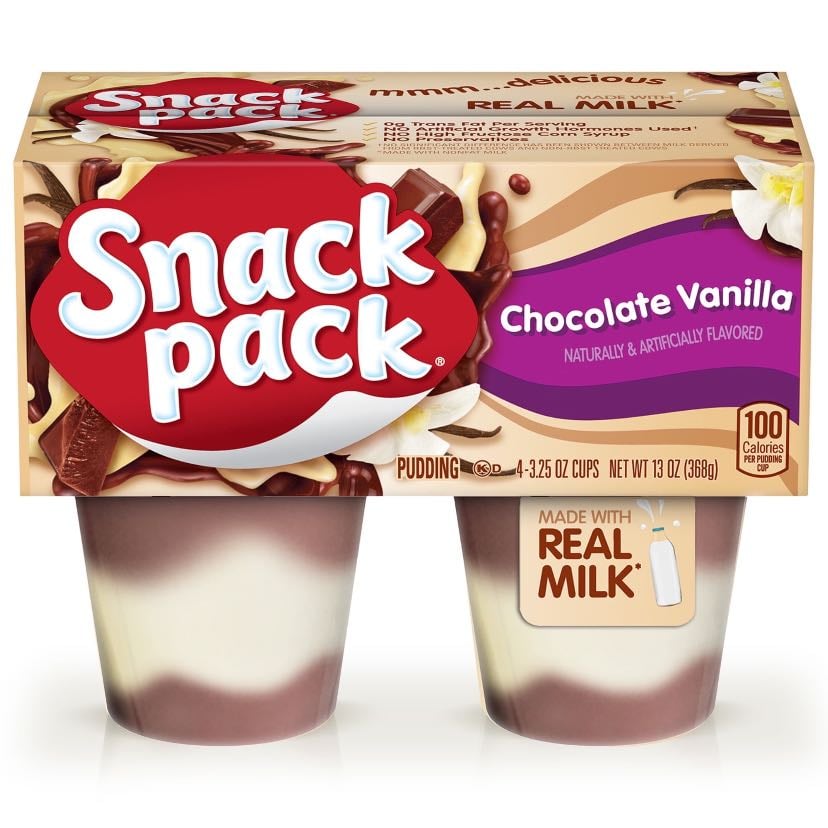 chocolate vanilla snack pack pudding