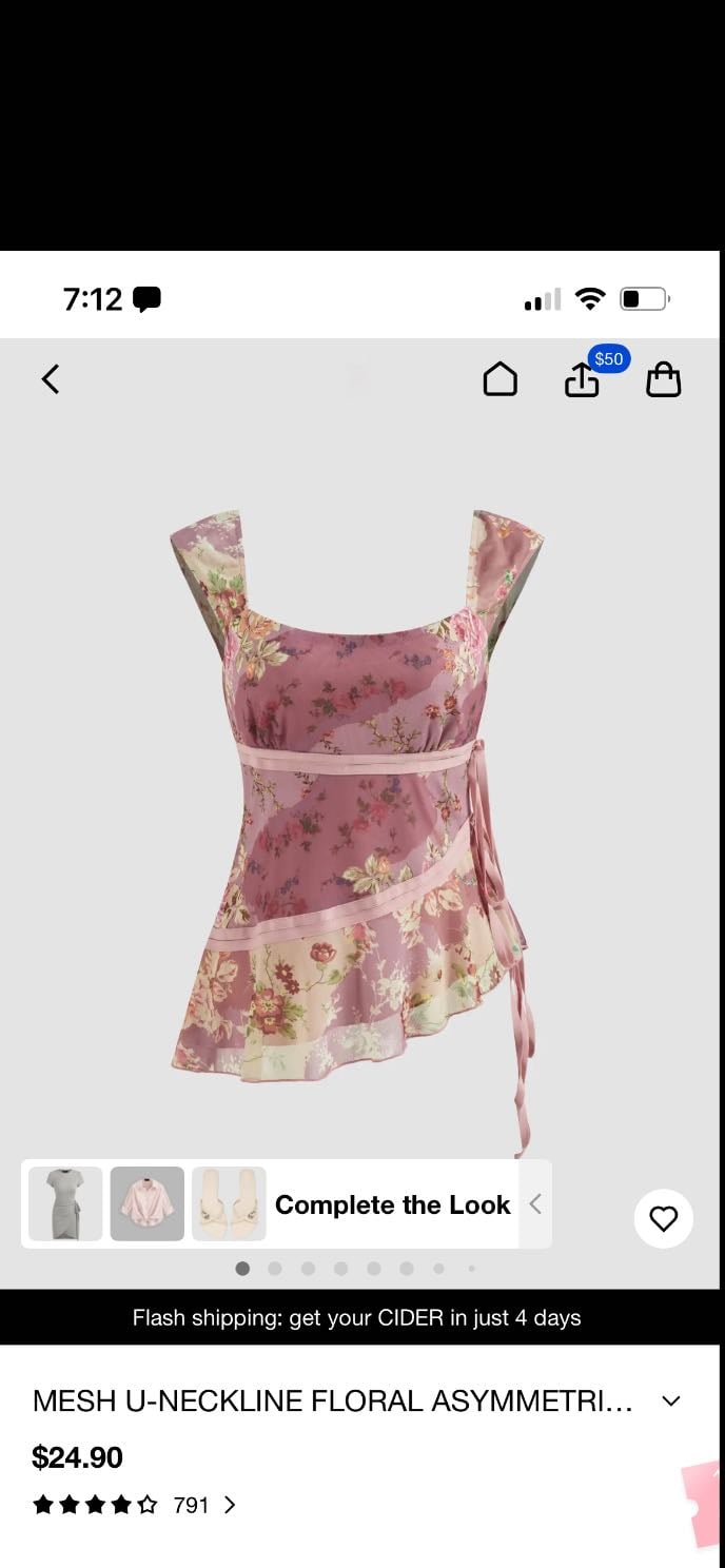 Mesh U-Neck Floral - Cider • $24.90