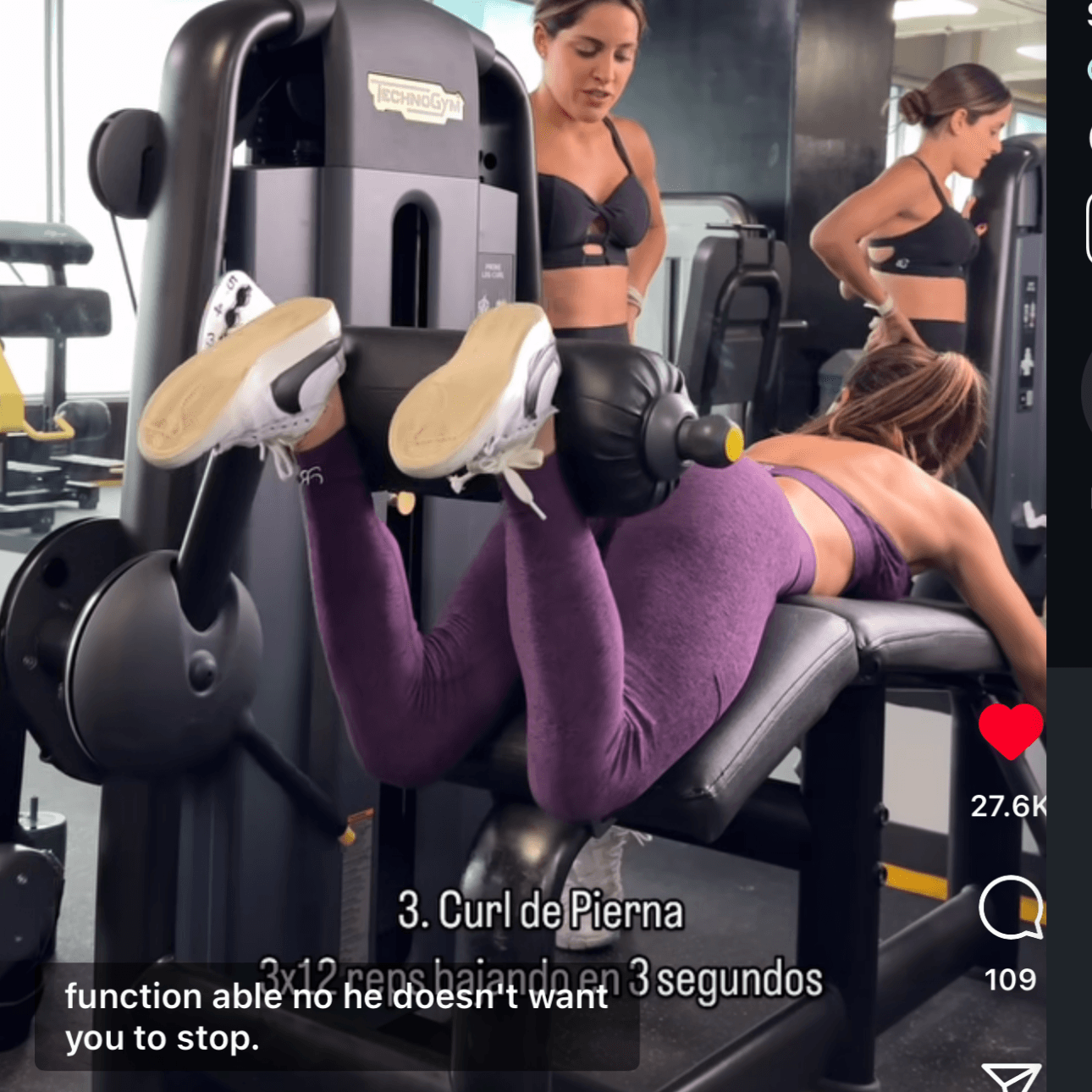 Curl de pierna - 3x10,12 repeticiones bajando en 3 segundos.