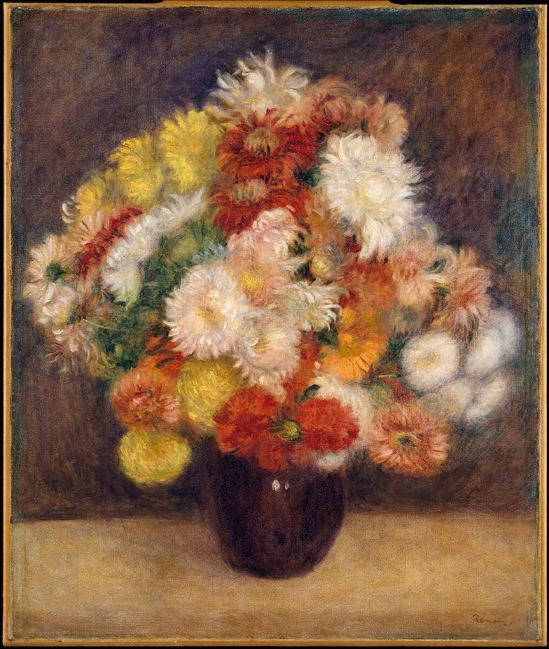 auguste renoir- bouquet of chrysanthemums