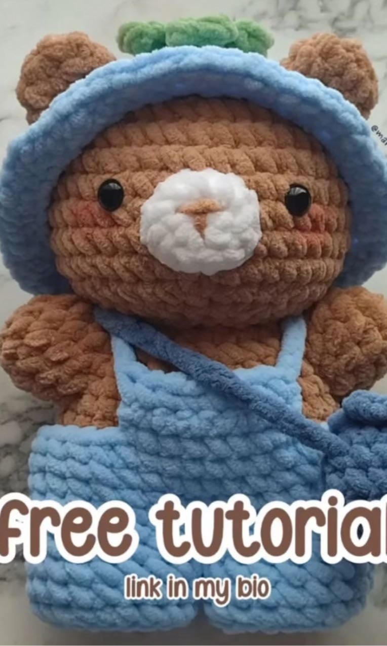 Bear in overalls