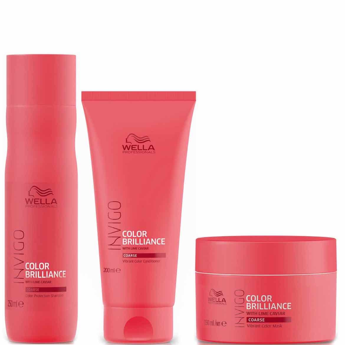 Set Champ煤 + Acondicionador + Mascarilla - Wella (Invigo Color Brilliance)