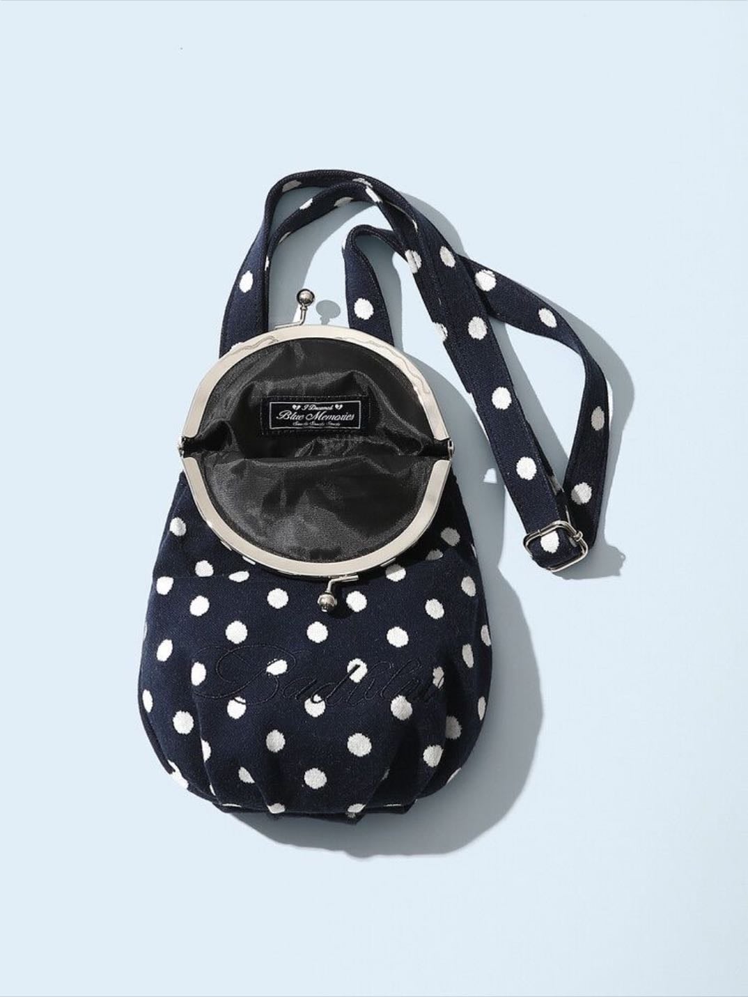 bad blue bao bag - navy blue & white