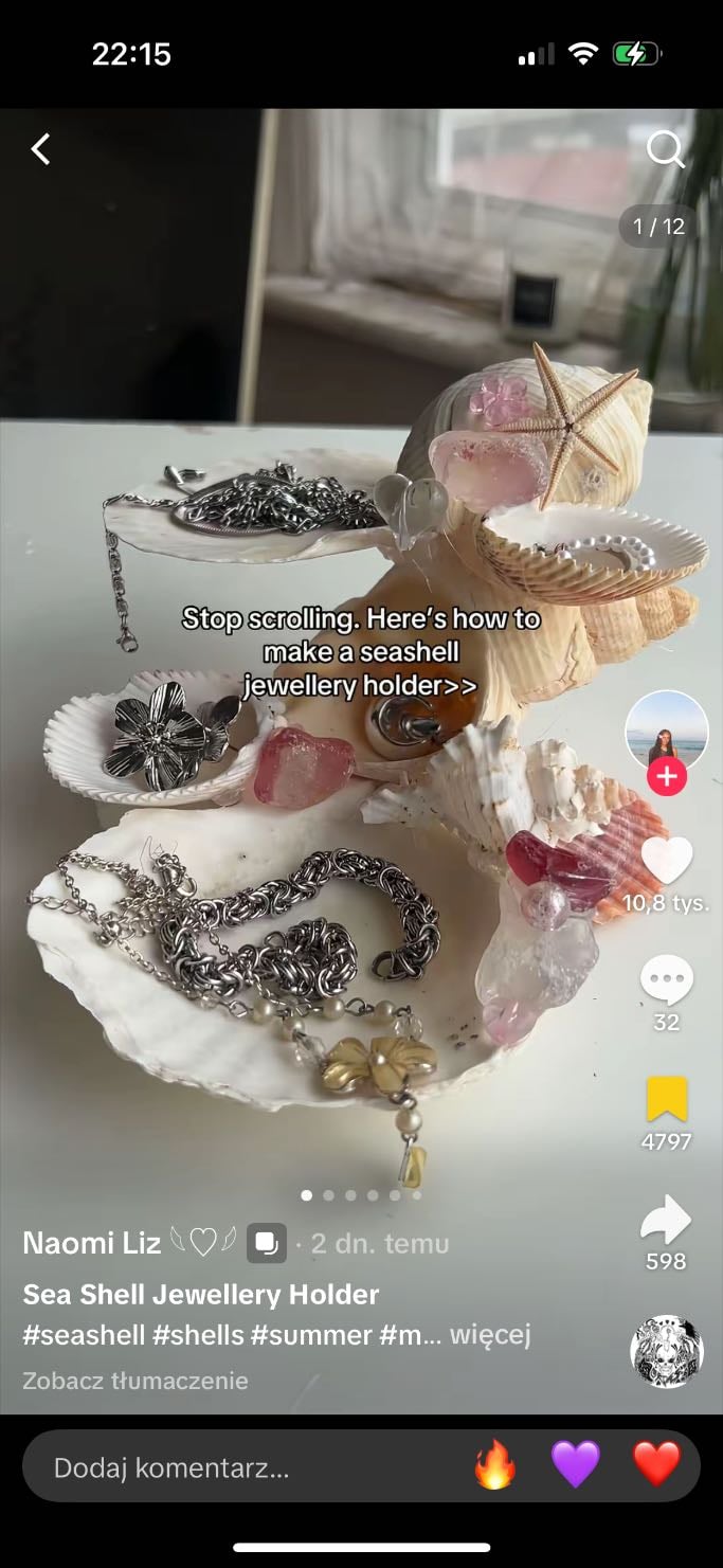 seashell jewelry holder