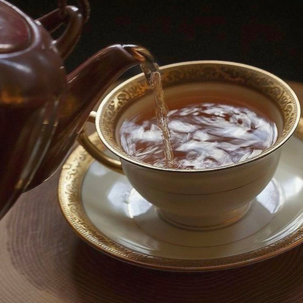 Drinking tea or coffee