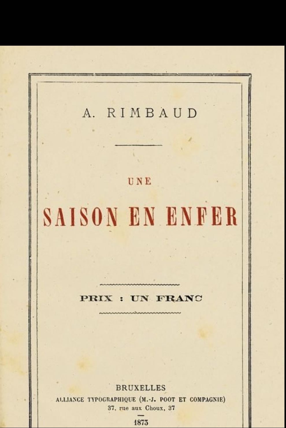 A Season in Hell - Arthur Rimbaud 1873