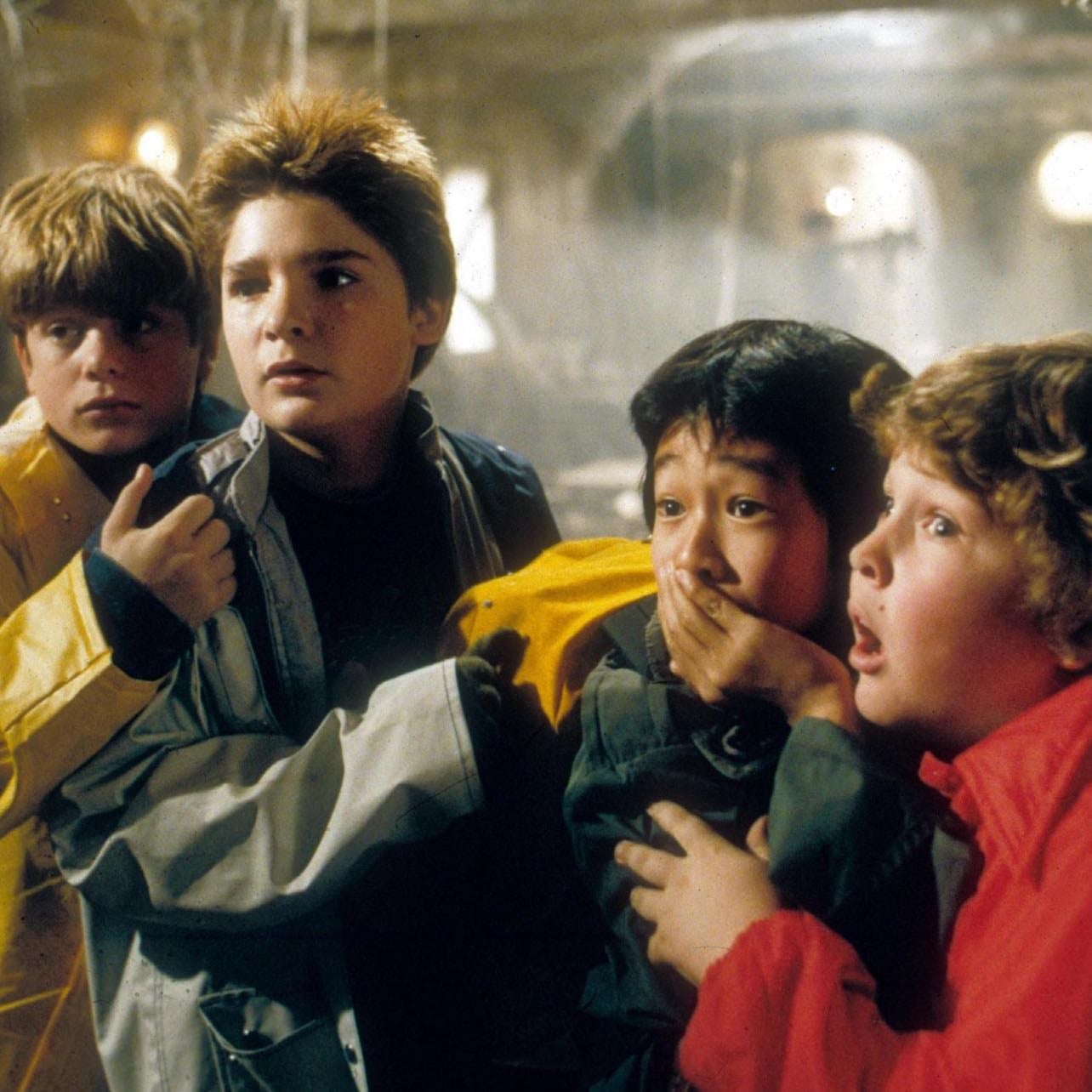 the way the kids in the goonies cling to each other. - goonies (1985)