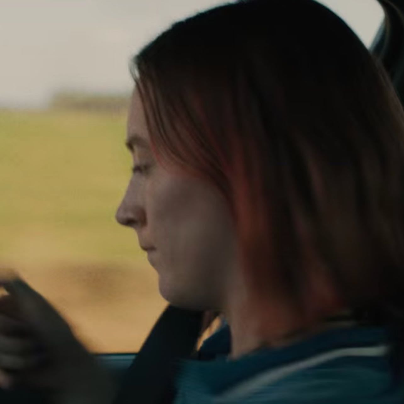 lady bird throwing herself out of a moving car. - lady bird (2017)