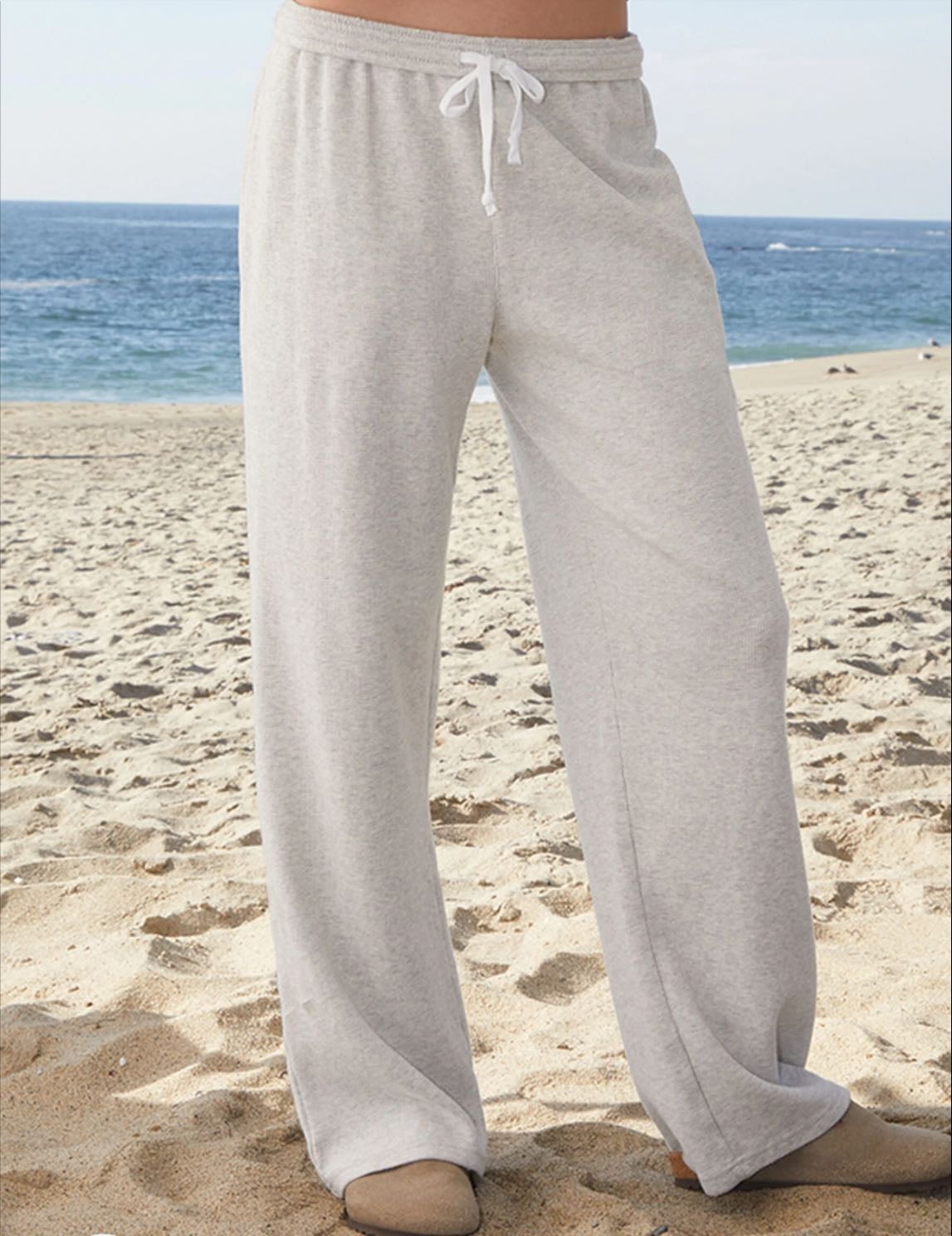 John Galt Light Gray Anastasia Waffle Knit Sweatpants - $35.00