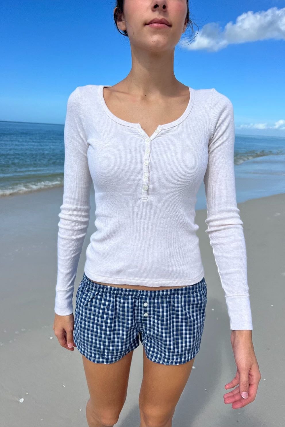 Brandy Melville Long Sleeve Ribbed Top - $24.00