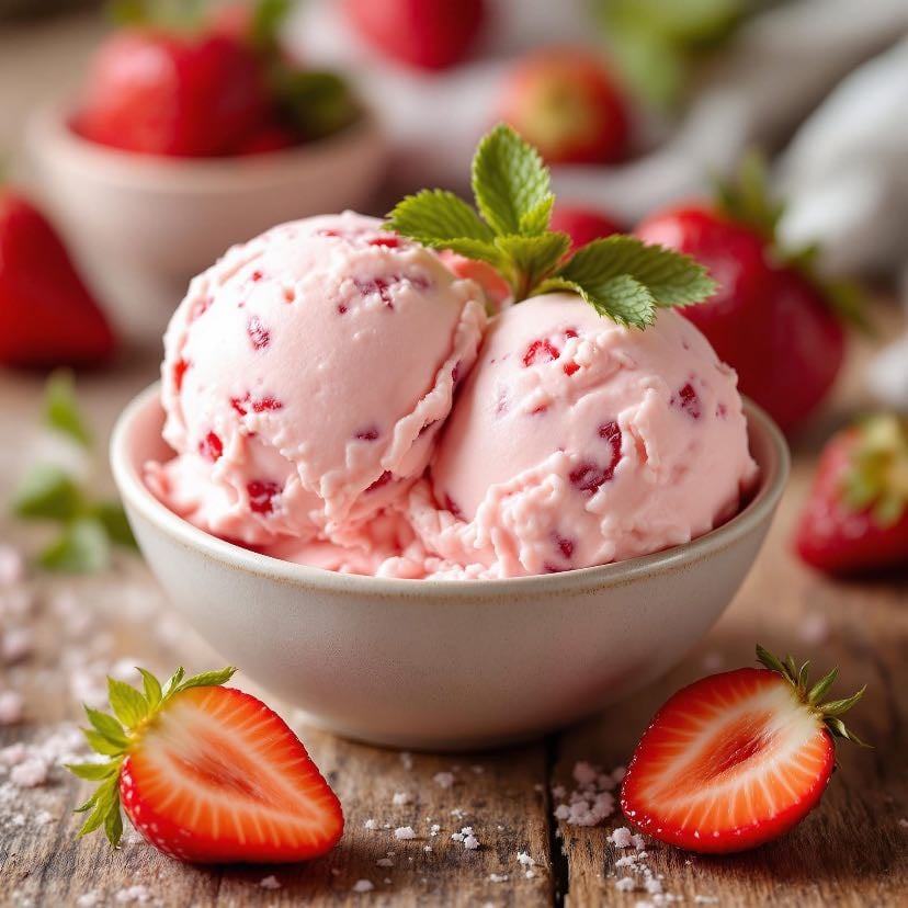 Helado de fresa Casero - 🍓