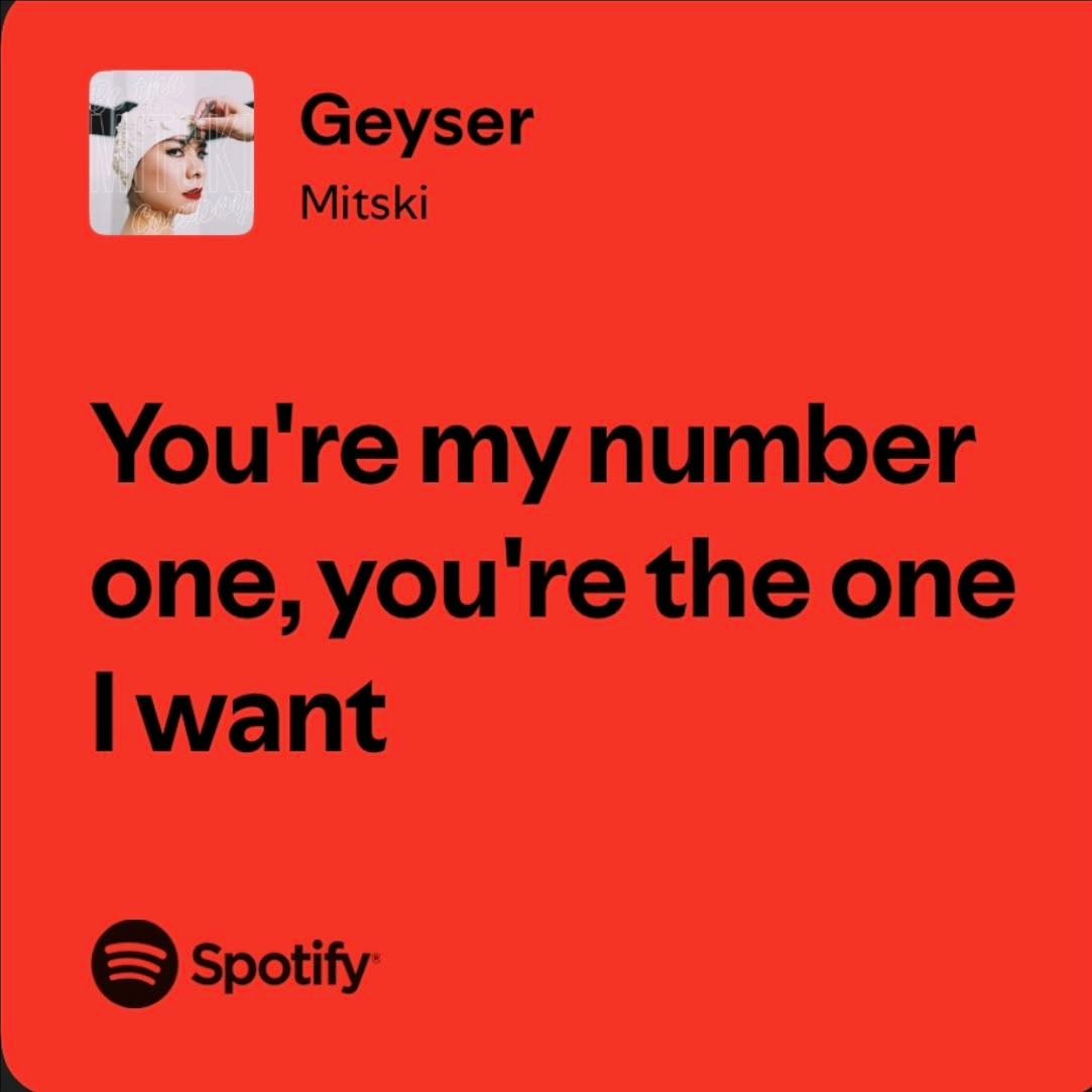9. Geyser. - Siendo sincera, la canción me da miedo, pero es INCREÍBLE. Es WOW.
Es otra vibe.
¿Amor o dependencia?
“You’re the one I want.”