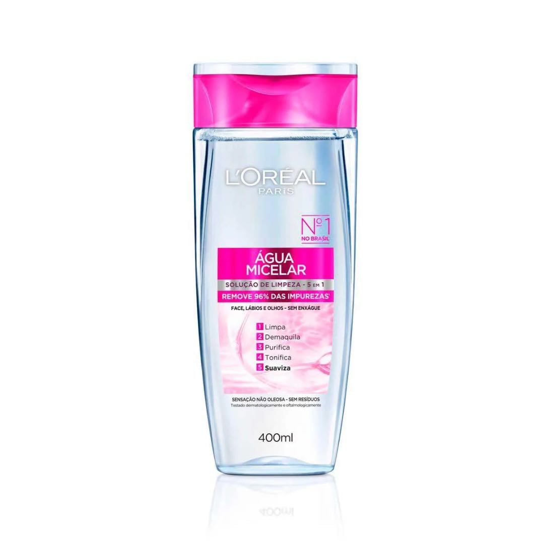 Água Micelar L'Oréal Paris Solução de Limpeza 5 em 1 - R$20 - R$50